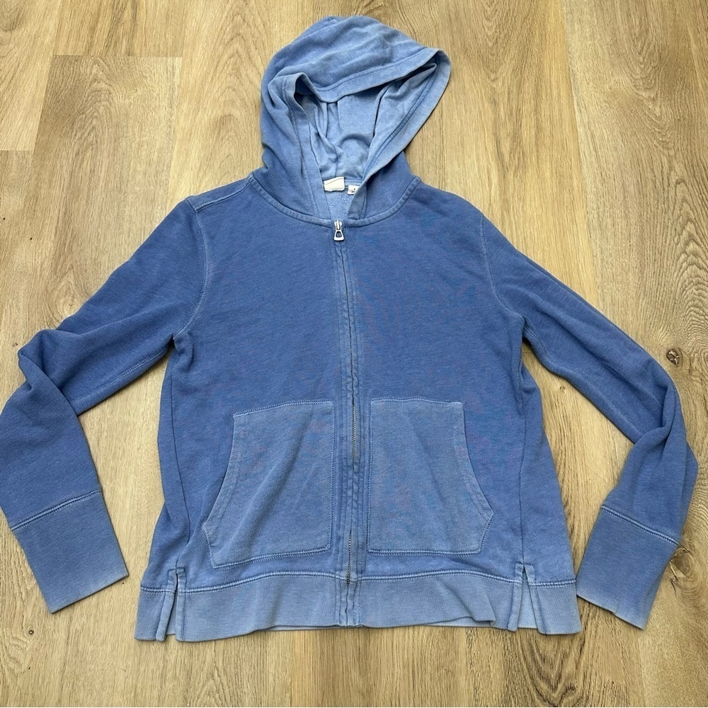 GAP Blue Zip Front Relaxed Hoodie with Kangaroo Pouch pockets size S